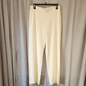 J. Jill Wearever Vanilla Textured Straight Leg Trousers High-Waisted